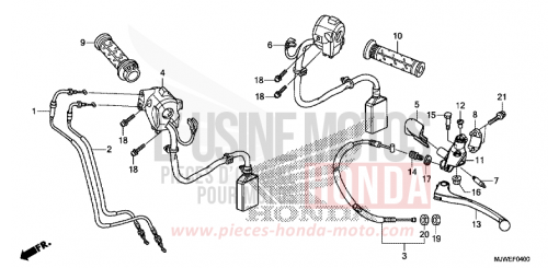 LEVIER DE GUIDON/COMMUTATEUR/CABLE CBR500RAJ de 2018